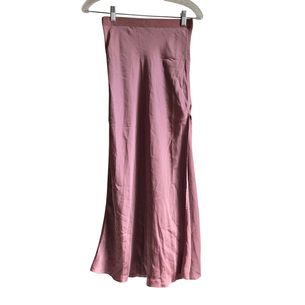 Intimately Free People L Slip Skirt Women Mauve Excellent Satin Midi Side Slit